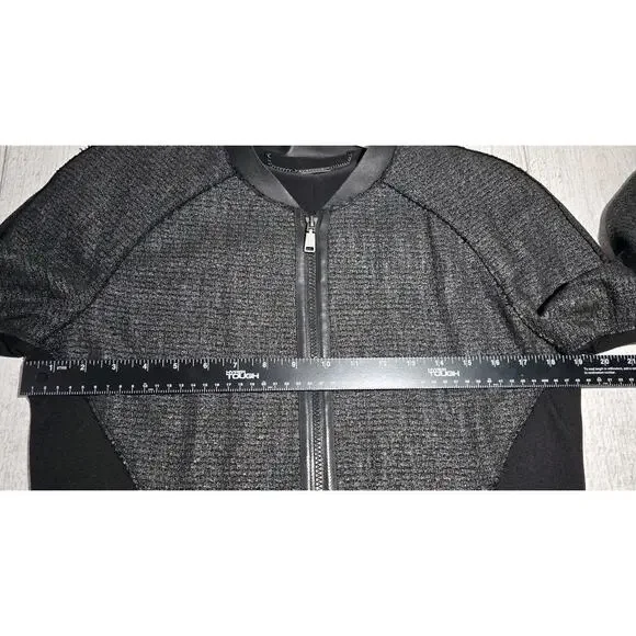 Elie Tahari Sandie Cropped Zip-Front Tweed Jacket MEDIUM MSRP: $398.00 MOTO PUNK - Picture 8 of 11